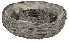 terracotta-toepfe-de Pflanzring ø 30 cm aus Weide-Naturprodukt, weißgrau, leicht gekalkt !! Blumen Pflanzgefäß Ring Korb Pflanzrad Landhaus rund Adventsgesteck Adventskranz
