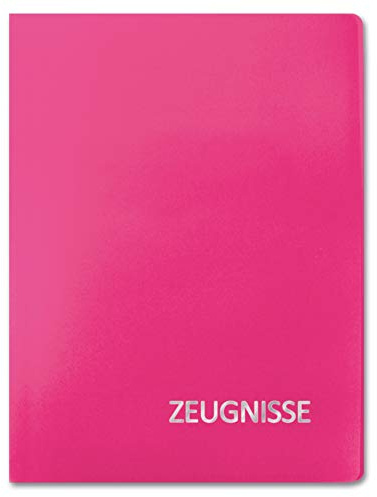 ROTH Zeugnismappe Basic - Magenta - mit 20 Klarsichthüllen DIN A4 für bis zu 40 Zeugnisse, Urkunden und Dokumente, Dokumentenmappe dokumentenecht mit fest eingebundenen Einlagen