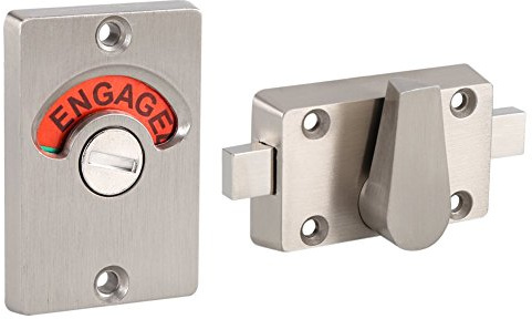Indicator Privacy Bolt, Stainless Steel Bathroom Toilet Door Lock, Vacant/Engaged, Zinc Alloy, 12-18mm, Commercial Public Restroom