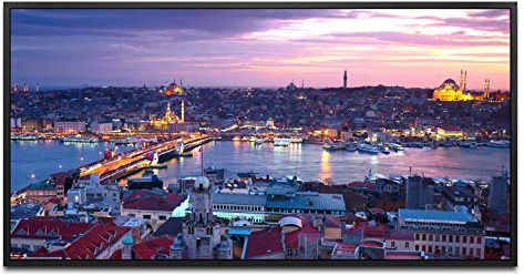 Istanbul Sonnenuntergang ca. 130x70cm Wandbild inklusive Schattenfugenrahmen schwarz - Panorama Leinwand Bild XXL Format Wandbilder Wohnzimmer Wohnung Deko Kunstdrucke