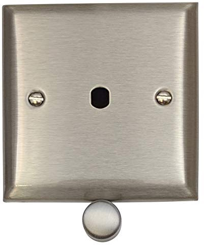 G&H SSS11-PK Spectrum Plate Brushed Steel 1 Gang Dimmer Plate Only inc Dimmer Knobs