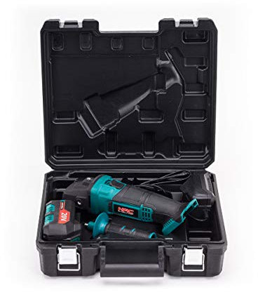 NAC NEW AMERICAN CONCEPT Winkelschleifer 125 mit 10000rpm - Akku Flex mit rutschfestem Material überzogen - akku winkelschleifer zum Schleifen, Trennen, Bürsten - mit Akku, Ladegerät und Koffer