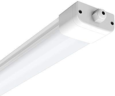 Anten Reglette Tube LED 60CM,Plafonnier LED salle de bain,IP65 Etanche Tubes Fluorescents LED Lampe,Ultra-mince 1800LM Luminaire,18W 4000K Blanc Neutre(18W 4000K Blanc Neutre,60CM)