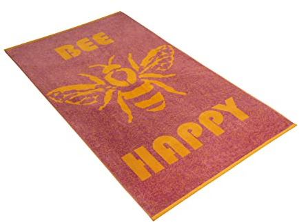 Vossen Bee Happy Strandtuch 100 x 180 cm BlackBerry