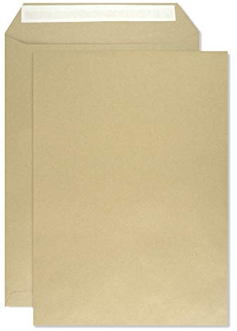 Netuno 250 Umschläge A4 Braun DIN C4 ohne Fenster haftklebend 90g Papier | 22,9 x 32,4 cm · große braune Geschäftsumschläge · für Großbrief, Maxibrief, Warensendung, Büro, Versand