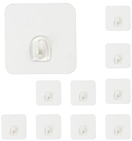 10*PCS Magische Haken Wiederverwendbar Wandhaken Ohne Bohren Plastikhaken Selbstklebend Klebehaken Wasserdicht Badezimmer Haken Huthaken Magic Türhaken für Küche Bad Wand Decke Wohnzimmer Dekoration