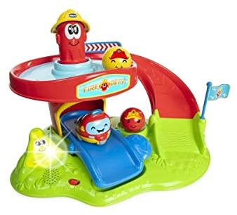 Chicco- Casa de Bomberos electrónica, Centro de Actividad, para Mini vehículos Turbo Ball y Bolas, Multicolor, Medium (ARTSANA 00010758000680)