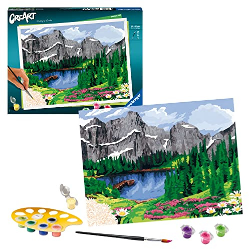 Ravensburger CreArt Mountain View Paint by Numbers Kit for Adults - 20155 - Painting Arts and Crafts for Ages 14 and Up