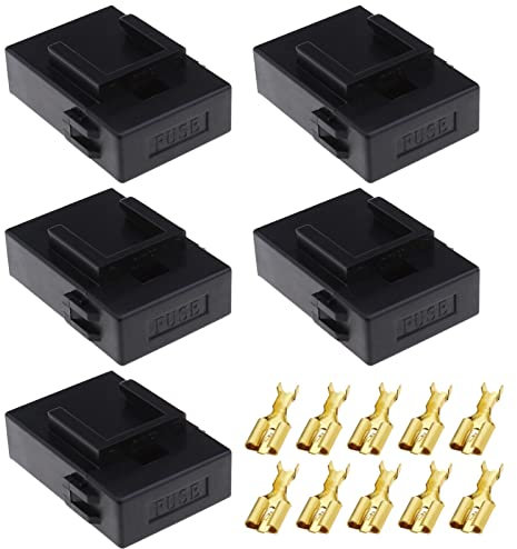 VGOL 5PCS standard portafusibile lama con coperchio e terminale per 4-6mm² Cavo Dimensioni 12/24V Auto Marine Auto Waterprof Portafusibile