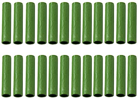 INIFLM 24PCS 11mm Garden Stake Straight Connectors, Plastic Garden Stake Connecting Pipe, Green Plant Support Stake Connectors for Plant Stakes