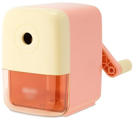 Rotierende Bleistiftspitzer-Maschine, Bleistiftschneider, niedlicher Schulbürobedarf, 5-Gang-verstellbarer Handkurbel-Bleistiftspitzer (Color : VB158 PINK)