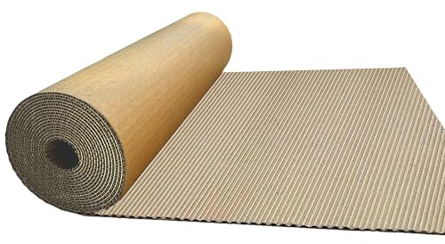 14 x 144in Brown Single Face Corrugated B Flute Cardboard Roll ，Shipping Roll Paper Corrugated Wrap for Packing, Storage, Shipping, DIY(2rolls Each roll14x 72in)
