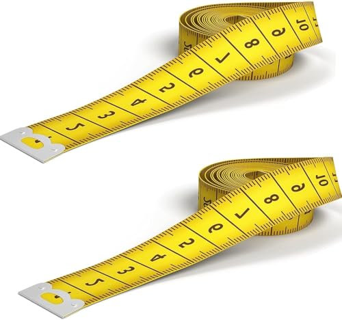 Mètre ruban 2 m, 2 rubans de mesure corps de ruban 200 cm/79 pouces, ruban de mesure de tailleur double face, avec bouton ruban de mesure de circonférence pour les ménages, les artisans, les tailleurs