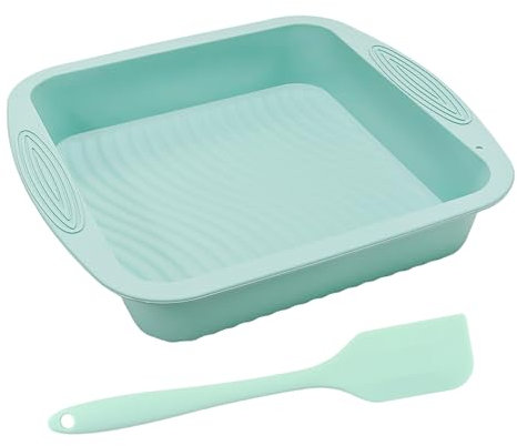 1 Molde Cuadrado Para Hornear Y 1 Espátula De Silicona, Herramientas Para Repostería Doméstica, Moldes Para Pasteles, Moldes De Silicona, Elaboración De Postres