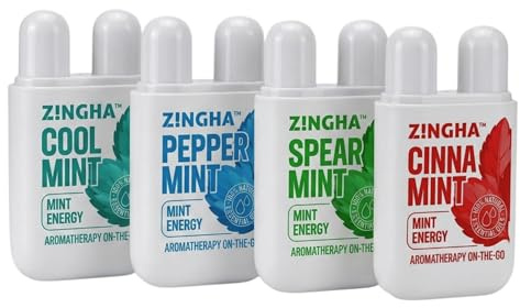 Z!NGHA Natural Aromatherapy Dual Nasal Inhaler Stick – Uplifting Essential Oil Blend for Refreshing Scents & Daily Clarity | Portable, Travel-Friendly Nasal Stick for Aromatic Enjoyment
