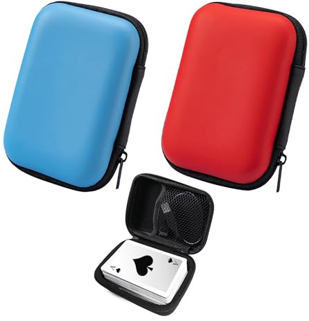 EUYKQNOI 2 Stück Spielkarten Box, Spielkarten Etui, Aufbewahrungsbox für Karten, Kopfhörer und Datenkabel