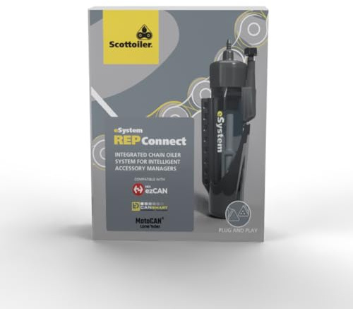 Scottoiler eSystem REP Connect Plug and Play Automatik Motorrad Kettenöler zur Verwendung mit intelligenten Zubehörmanagern - Hex ezCAN, Denali CANsmart und LoneRider MotoCAN - SO-9500