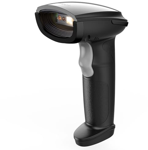 Inateck Streckkodsskanner Bluetooth, 1D 2D QR-kodskanner trådlös, 1 laddning 3 månader, handskanner trådlös med app och SDK, BCST-23, mörk