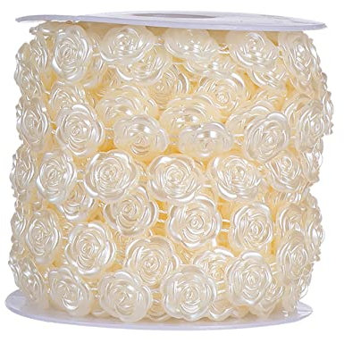 TEHAUX 1rolle Rosen-blumen-kette Für -haaraccessoires Und Dekorationen Applikation Für Hochzeiten Bastelprojekte Und