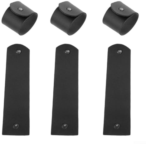 Stilvolle Serviettenringe aus Leder, handgefertigt, 6 Stück, für anspruchsvolles Essen (schwarz)
