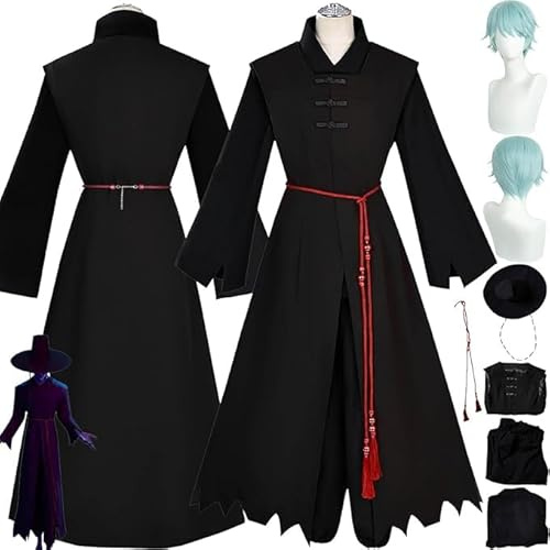 Anime K Saja Boys Baby Cosplay Costume Vestito Gioco di Ruolo Uniforme Set Completo Halloween Festa Carnevale Dress Up Suit con Parrucca per Uomini (Nero, XS)