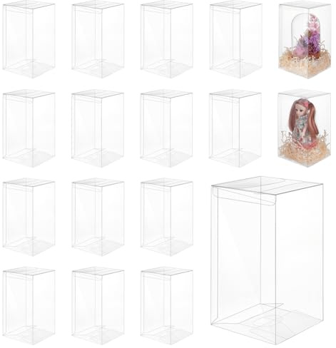 BENECREAT 20 Stück Durchsichtige PVC Geschenkboxen 10x10x18cm Transparente PVC Geschenkboxen Für Die Hochzeit Valentine Pralinen Für Die Geburtstagsfeier Süßigkeiten Heimtextilien