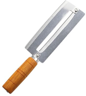 COLLBATH Pelador Cortador de Fruta Inoxidable con Mango de Madera Herramienta Práctica para Pelar Piña y Caña de Azúcar Diseño Seguro y Duradero para Cocina