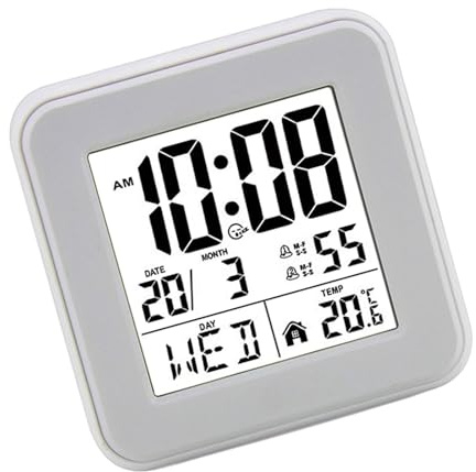 Fluxioxtna Portatile Silenzioso Sveglia Digitale A Batteria Operato Schermo LCD Con Data Giorno Snoozes Temperatura Retroilluminazione Per Camera Da Letto Snoozes Funzione Orologio