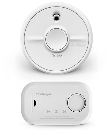 FireAngel Smoke & Carbon Monoxide Alarm Duo, SB1-R Battery Smoke Alarm for Home & FA6813 Portable Carbon Monoxide Detector, CO & Fire Monitor Set