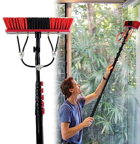 GFHOOZ 6m/30cm Brush Head-Window cleaning pole,Window cleaning equipment,Water Fed Window Cleaning Pole,Window Cleaner Extendable,Solar Panel Cleaning Kit Conservatory Roof Clea
