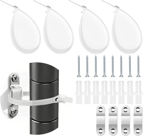 Climberer [4Packs] Anti-Tip Furniture Anchors for Baby Proofing & Earthquake Safety - Secure Garment Racks, Dressers to Wall with Stabilizing Straps & Fasteners