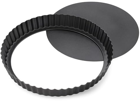 Molde para tarta de fondo desmontable - Molde Tartaletas Acero al Carbono Antiadherentes, molde redondo con borde rizado, Adecuado para hacer tartas, tartas de frutas, pasteles y postres, duradero