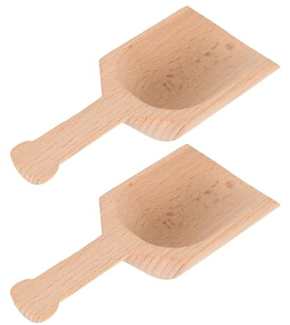 SUPVOX 2 Cucchiai di Legno per Sale da Bagno e Foglie di Tè, Misurini in Legno Ecologici per Latte in Polvere e Spezie, Accessori Pratici per Uso Domestico