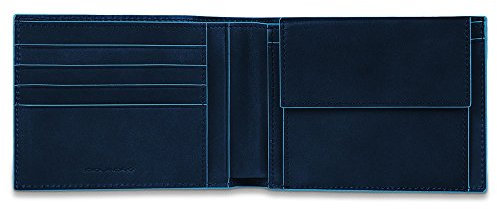 Piquadro Blue Square Portamonete con 4 Alloggiamenti per Carte di Credito, 12 cm, 0.43 litri, Blu Notte