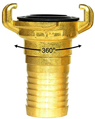 Klauenkupplung 360° frei drehbar mit Schlauchtülle (32mm)