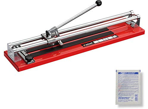 JOKOSIT® Fliesenschneider BASIC-CUT 600 mm – Präzisions Fliesenschneidmaschine Made in Germany – inkl. 1 Stück DEWEPRO SingleScrubs Reinigungstuch