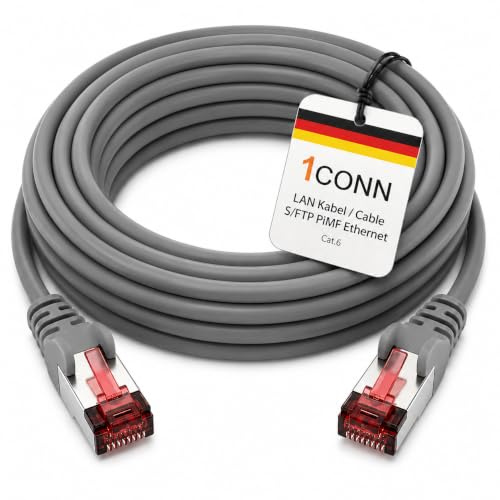 1CONN Cat6 network cable 20m gray Ethernet cable Lankabel Cat6 Lan network cable Sftp Pimf patch cable 1000 Mbit s