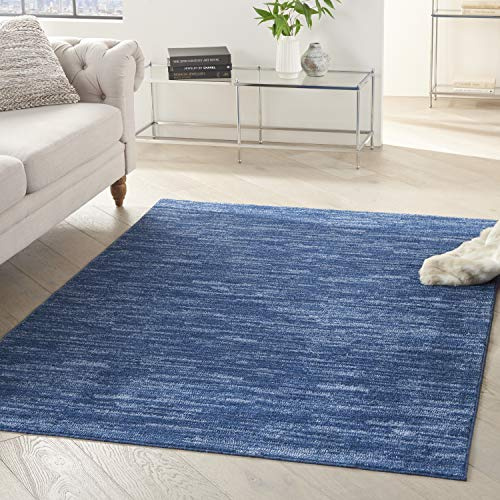 Nourison Home Nourison Essentials Navy Blue 4' x 6' Area Rug - Easy Clean, Non Shedding, Bed Room, Living Room, Dining Room, Kitchen (4' x 6')