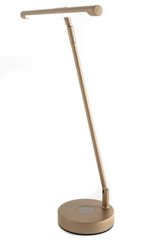 Infitronic IN78LEDKLG1 – 78 LEDs Aluminium Klavierleuchte Klavierlampe Schreibtischlampe Wireless Charging Dimmbar Farbwechsel USB Typ-A Ladebuchse Matte Gold