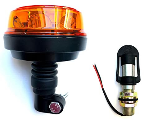 MelTruck® LED Warnleuchte Rundumleuchte 12V 24V mit 4 Blitzmuster E9 ECE R65 R10 für Traktor PKW LKW (Aufsteckrohr I)