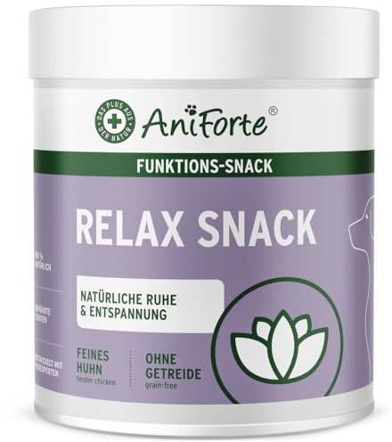 AniForte Relax Snack für Hunde 300g - Natürliche Entspannung & Beruhigung, Anti Stress Snack, mit Baldrian, Melisse, Rosmarin, unterstützt bei Stresssituationen, Angst, Nervosität