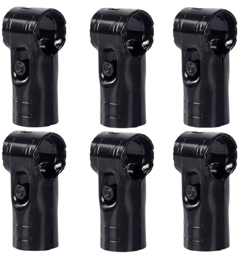 6 set di connettori per morsetti a T in tubo, morsetti per recinzione a catena nera, giunti per morsetti a T per binari terminali per tubi da 1-1/8 28mm OD, viti e dadi inclusi