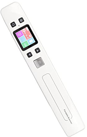 Tragbarer Scanner, Fotoscanner, WLAN-Dokumentenscanner mit Papiergröße Bis zu 4 A, Monochromatischer Farbmodus-Handscanner Zum Scannen von Dokumenten, Fotos, Zeitschriften, (White)