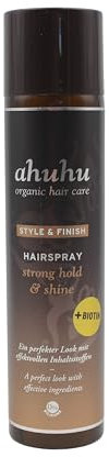ahuhu organic hair care STYLE & FINISH Haarspray Strong Hold & Shine mit BIOTIN und Bio-Arganöl 300ml