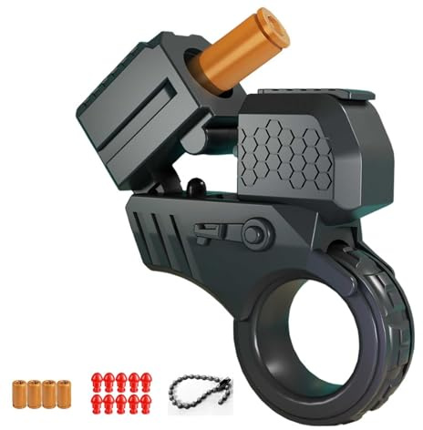Plastik Soft Bullet Guns Toy +10 Weiche Kugeln Mit Kette,Anti Stress Spielzeug Kann Abgefeuert Werden Mini EDC Modisch Tragbar,Antistress Spielzeug Kreativ Lustig Vielseitig