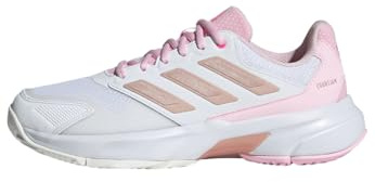 adidas Donna Courtjam Control 3 Tennis Shoes, Cloud White/Silver Metallic/Lucid Pink, 38 EU