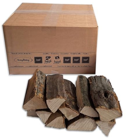 Eichenholz | 100% Eiche Brennholz Ofenfertig | Holz für Kamin, Feuerschale, Lagerfeuer und Grill | Feuerholz | Kaminholz Trocken (25cm) (15 Kg)