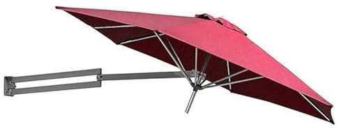 Sombrilla De Exterior De Pared - Estructura De Aluminio Retráctil - Parasol para Balcón O Terraza(Red)
