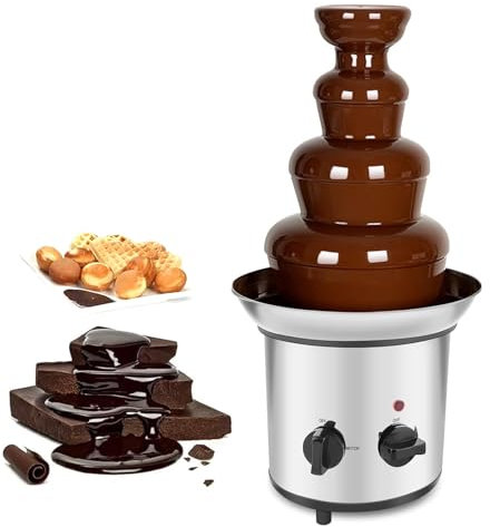 Máquina De Fondue De Chocolate De 4 Niveles, Set De Fondue Para Derretir Chocolate Con Bandeja Extraíble, Material Resistente Y Duradero, Diseño Retro Clásico Y Fácil De Limpiar, Para Fiestas