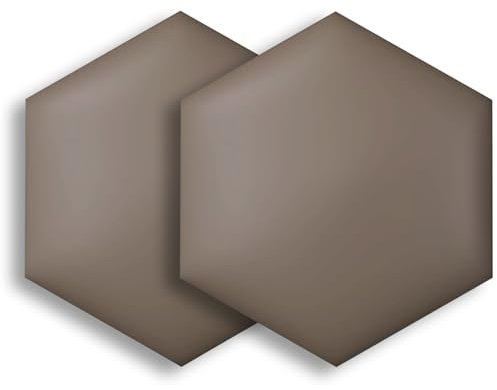 DECAKE Lot de 2 Panneaux muraux Anti-Collision en Tissu Hexagonal, Autocollants muraux 3D, décoration Murale pour tête de lit, Chambre à Coucher, Salon (Marron foncé, 30 x 34,5 cm)